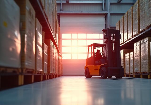 Interior view of high-bay racking and logistics operations