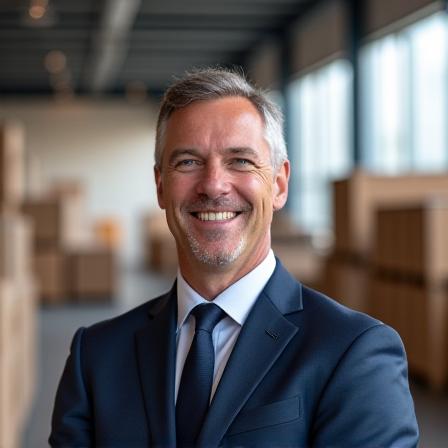Smiling logistics manager Overseeing operations